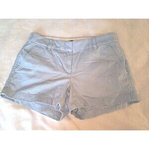 J. CREW 3.5" Classic Chino Shorts Light Blue Flat Front Pockets Size 2 Cotton